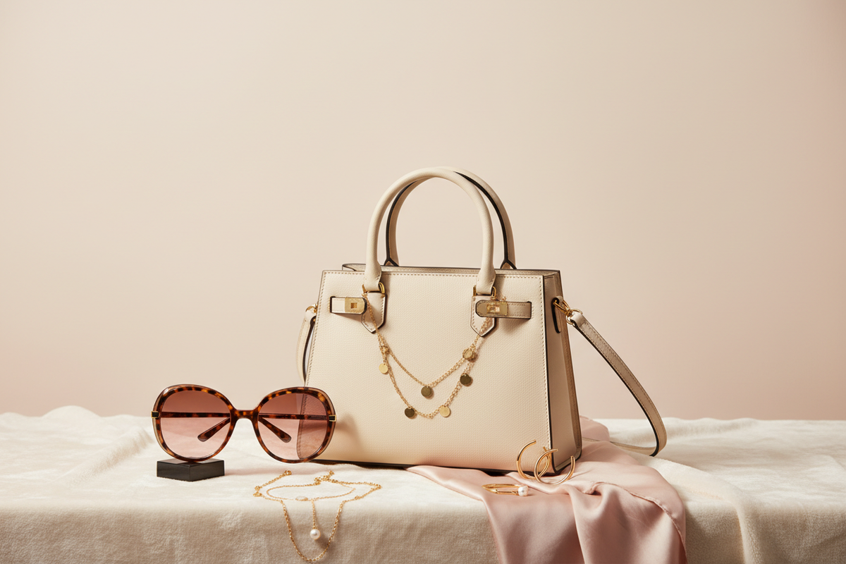 Handbags and sunglasses collection banner
