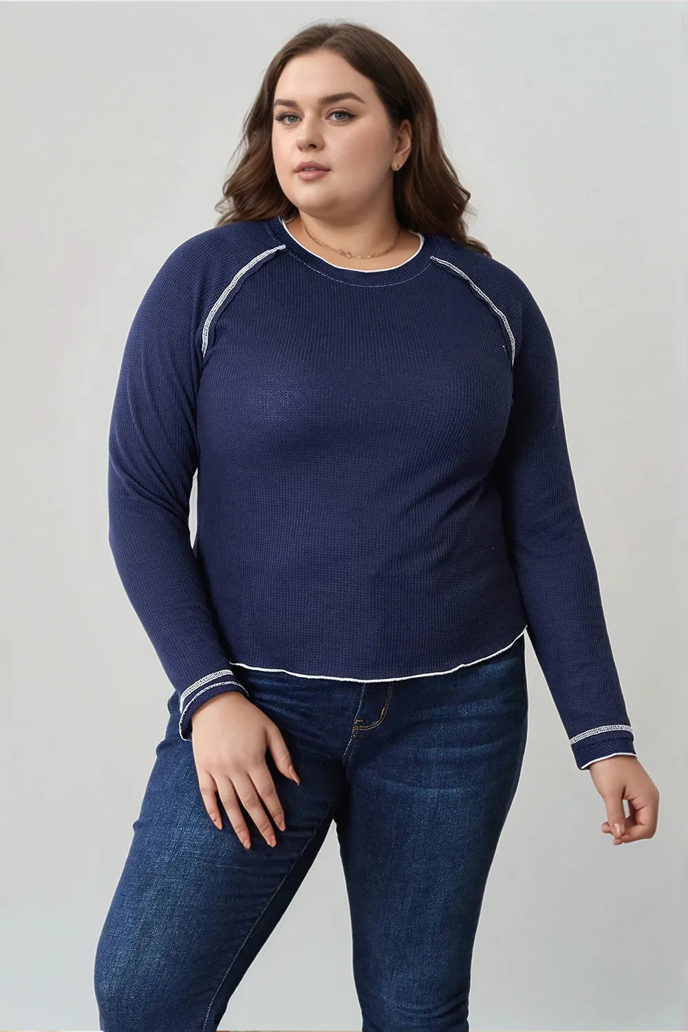 Basic Bae Long Raglan Sleeve Round Neck Top - GT Elegance