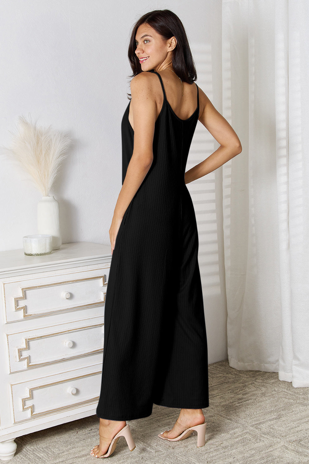 Basic Bae Full Size Spaghetti Strap V-Neck Jumpsuit - GT Elegance