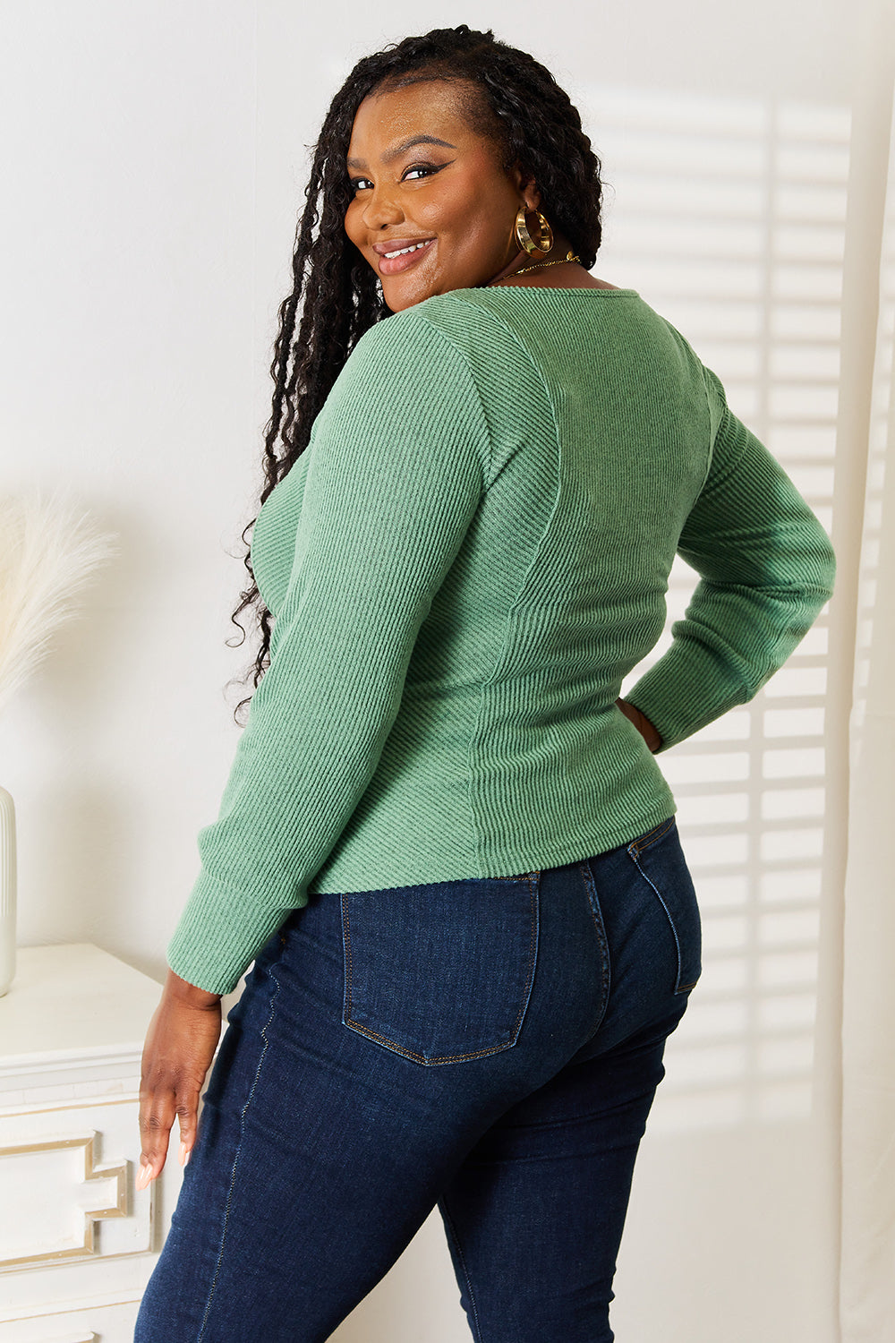 Basic Bae Scoop Neck Long Sleeve Top - GT Elegance