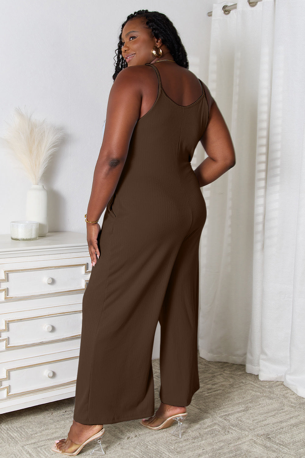 Basic Bae Full Size Spaghetti Strap V-Neck Jumpsuit - GT Elegance