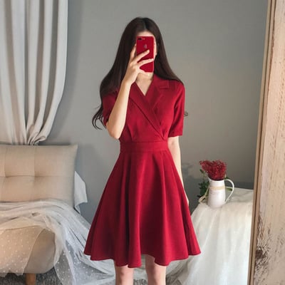 Solid Color Dress for Plus Size Girls in Western Style
