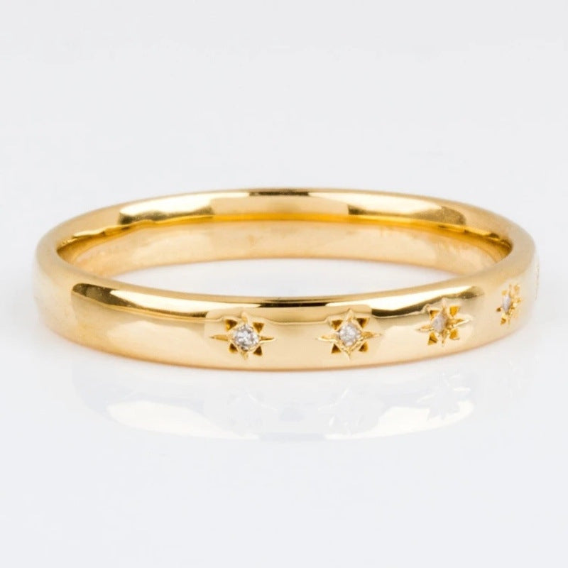 Alloy Geometric Eight-Pointed Star Ring Ornament
