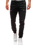 Men's Distressed Denim Jeans — Slim Straight Casual Trousers