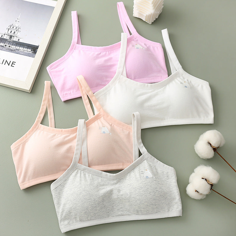 Girls' Soft Cotton Camisole & Training Bra Set — Comfortable Everyday Wear