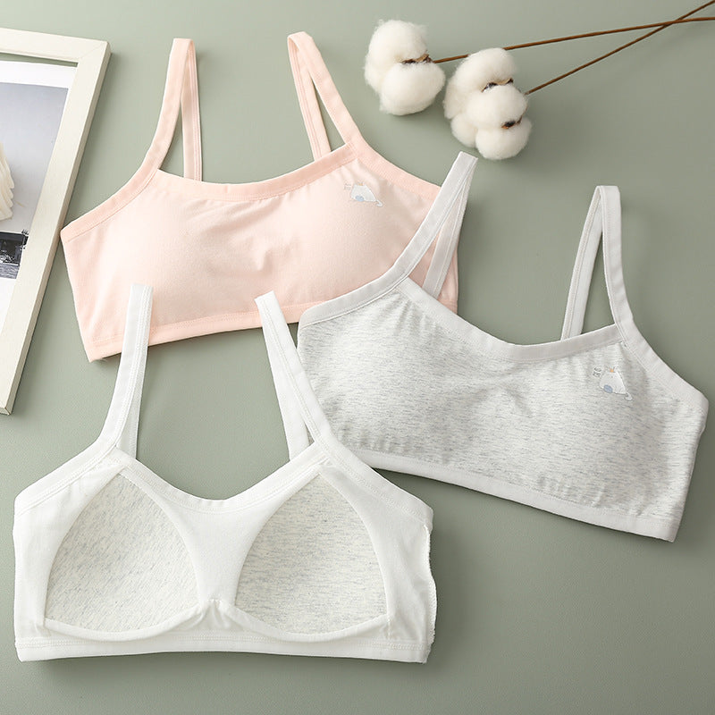 Girls' Soft Cotton Camisole & Training Bra Set — Comfortable Everyday Wear