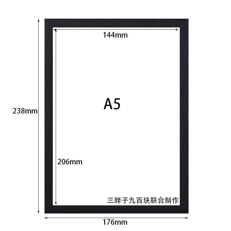 5PCS Magnetic Poster Display Frame A4/A5/A6 Self-adhesive Non-developmental Photo Art Wall Sticker Frame for Photos Certificate