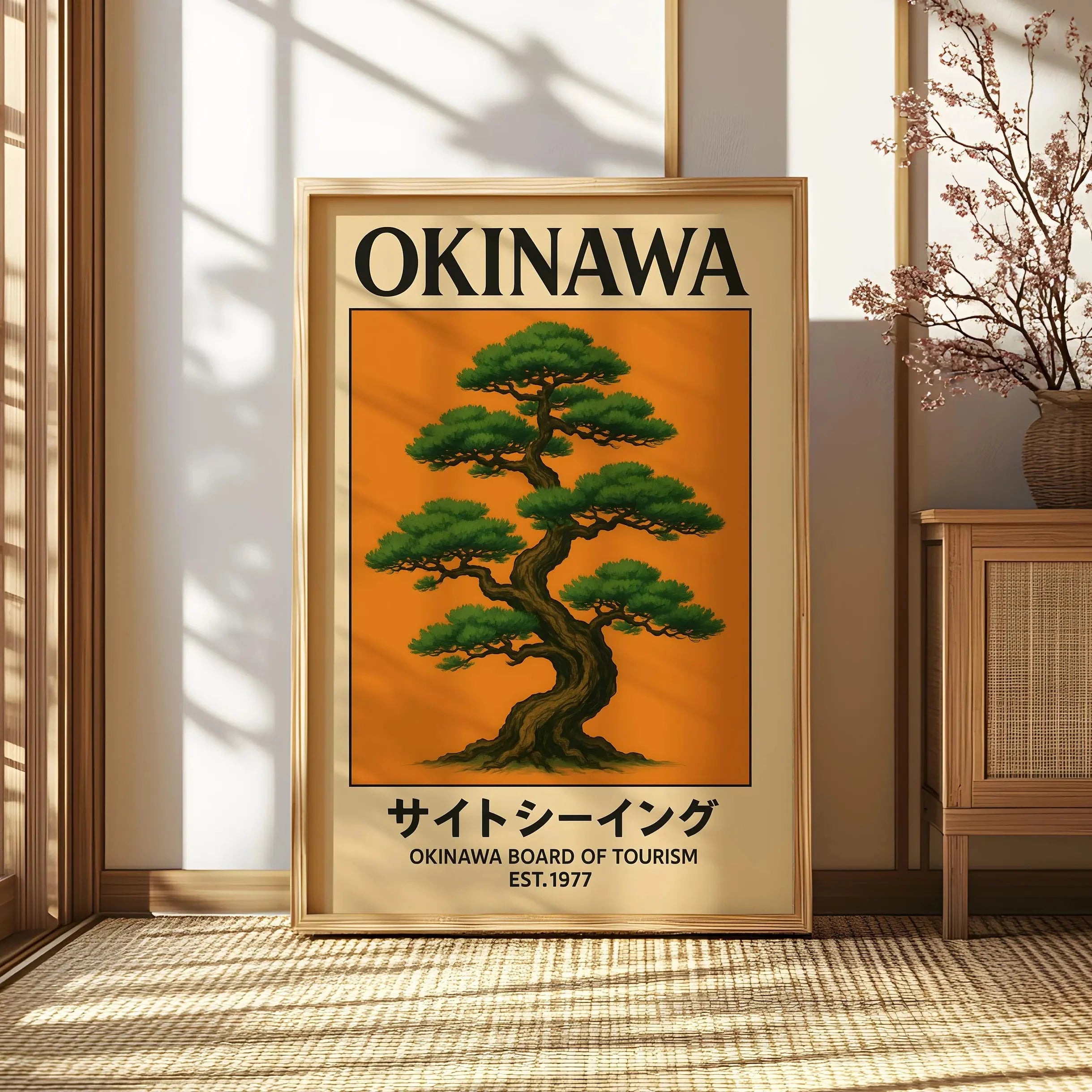 Japanese Retro Okinawa Travel Iconic Trees Canvas Print Poster Vintage Classic Art Print Living Room Home Decor Art Poster Gifts
