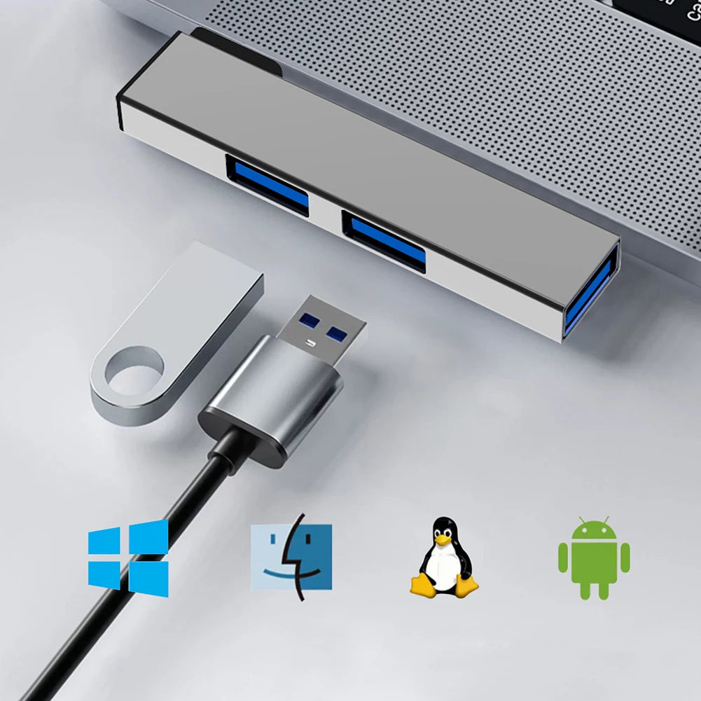 3 in 1 USB Docking Station OTG USB 3.0/Type-C 3.0 To 3 USB USB HUB Type C HUB Speed 5.0Gbps 3 Port for PC Computer Laptop