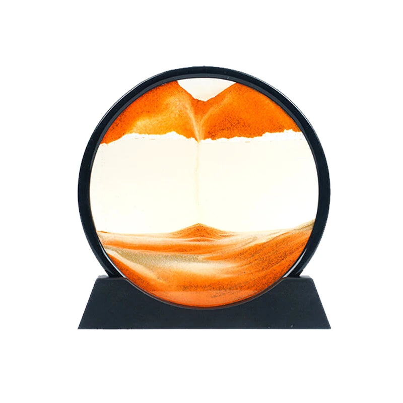 Office Home Decor 3D Extract Hourglass Quicksand Moving Sand Art Picture Round Glass Deep Sea Sandscape Craft Flowing Painting