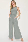 Ribbed Tank and Wide-Leg Pants Set - GT Elegance