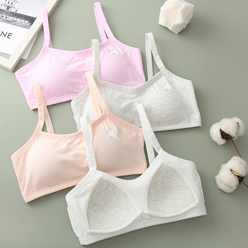 Girls' Soft Cotton Camisole & Training Bra Set — Comfortable Everyday Wear