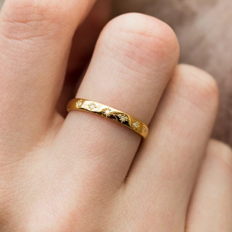 Alloy Geometric Eight-Pointed Star Ring Ornament