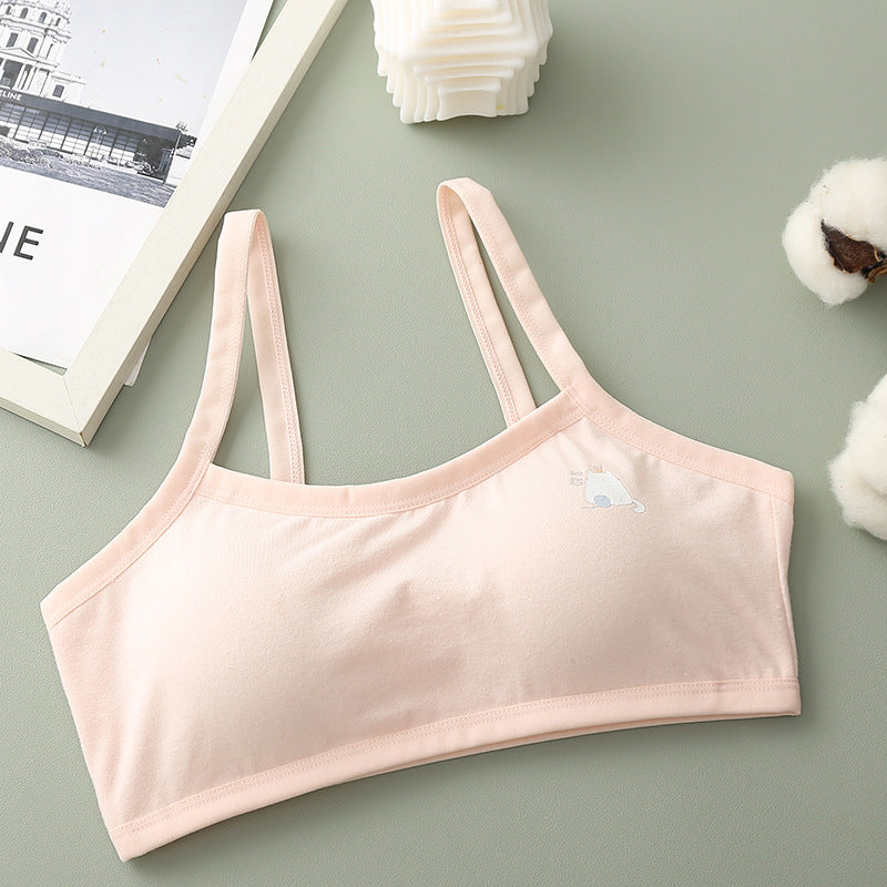 Girls' Soft Cotton Camisole & Training Bra Set — Comfortable Everyday Wear