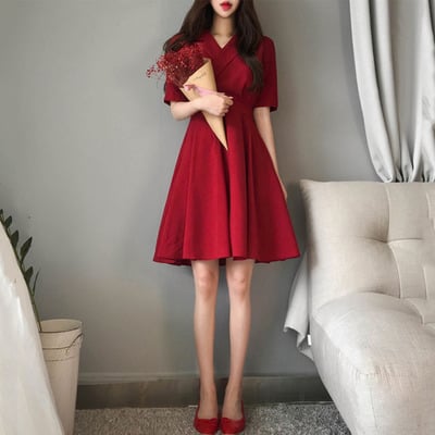 Solid Color Dress for Plus Size Girls in Western Style