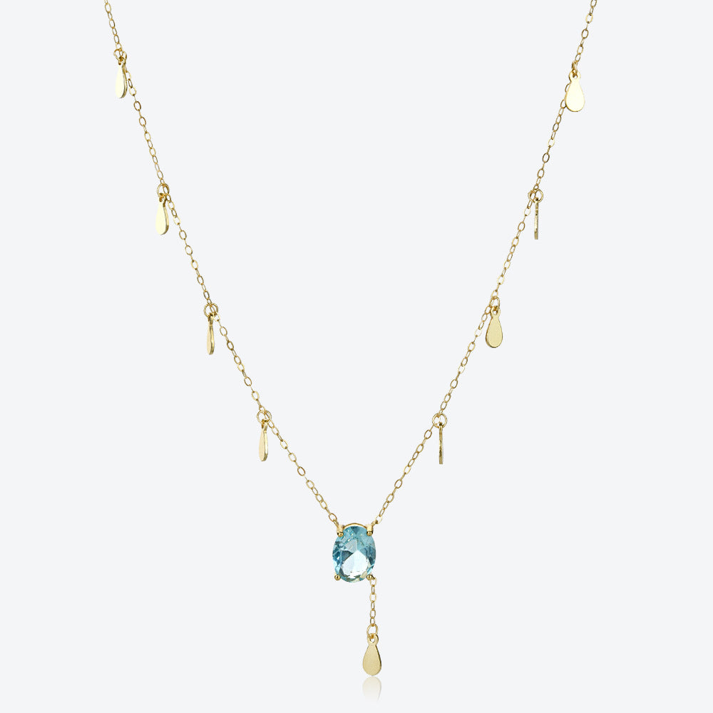 Silver Blue Diamond Fashion Necklace for Women - GT Elegance
