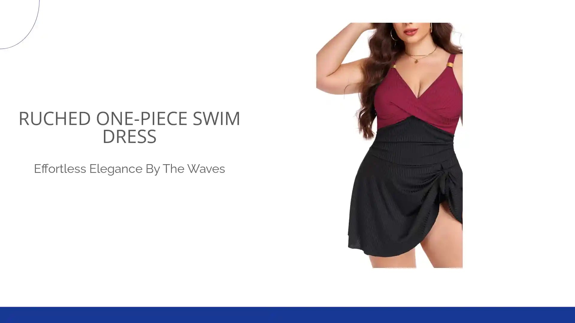 Ruched One-Piece Swim Dress by@Outfy