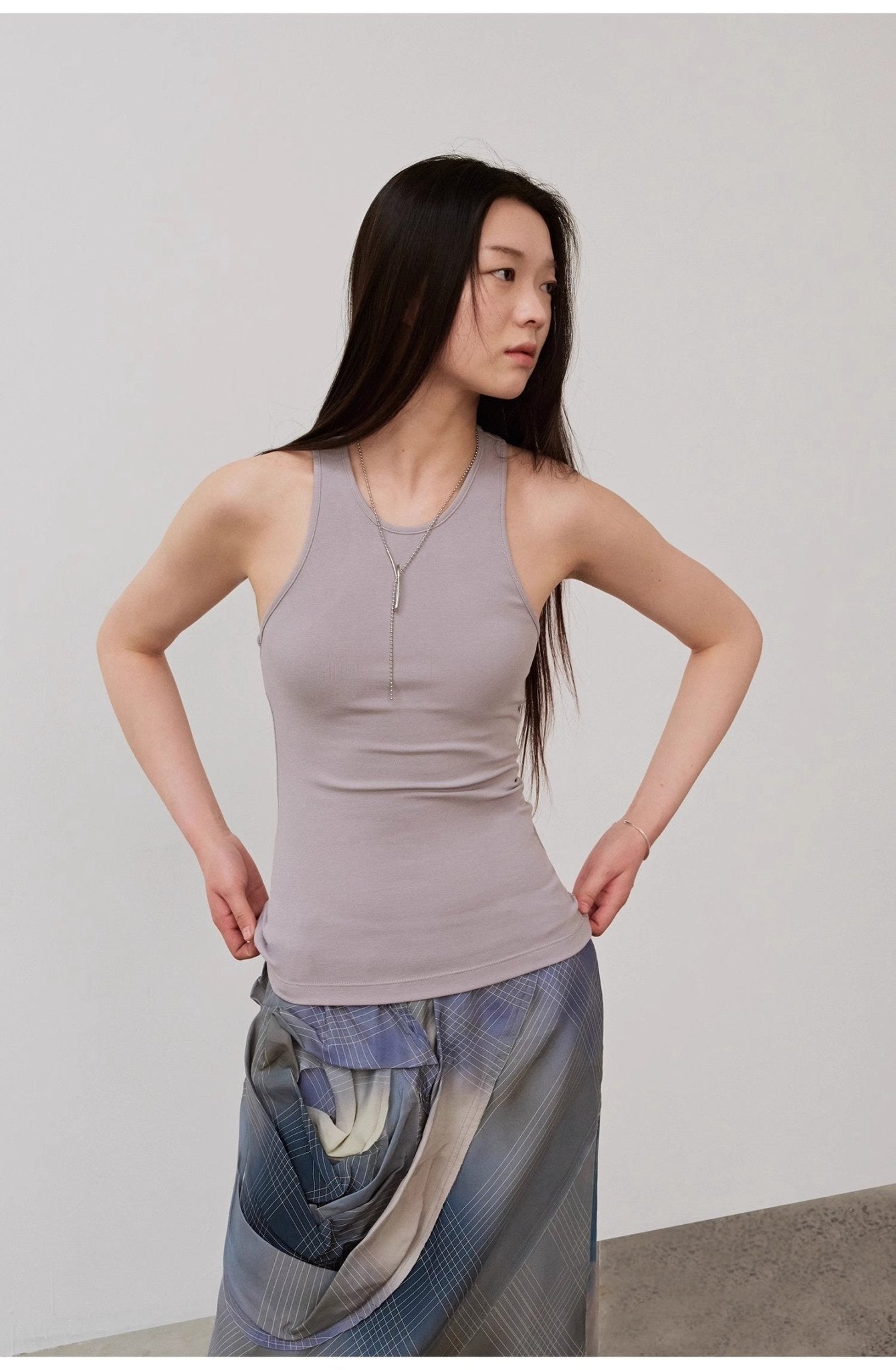 "Summer Tour" Small I-Shaped Vest Camisole Women's Summer Elastic Cotton Slim Fit Inner Sleeveless Top